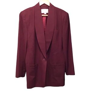 Vintage Lord & Taylor Womens Wool Blazer Size 14P Padded Shoulder Jacket Pocket